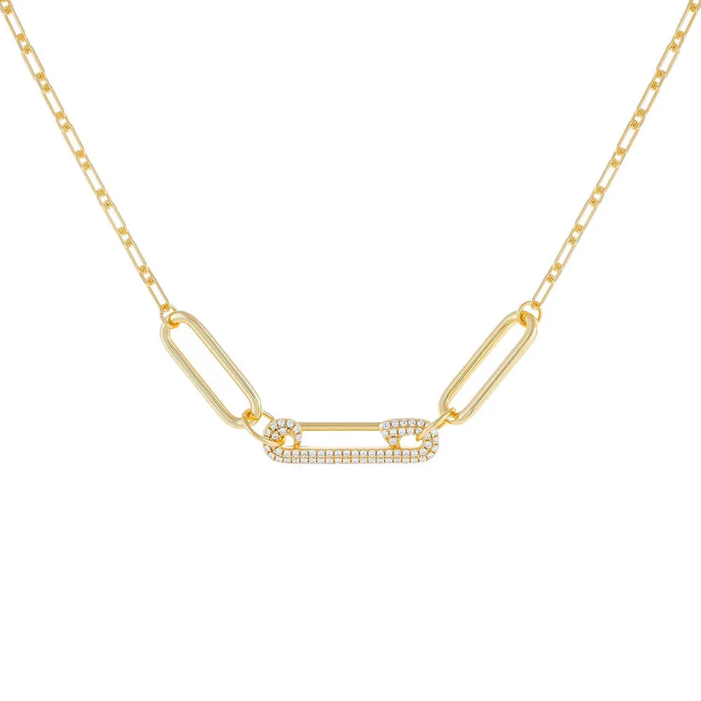 Pavé Pin Link Necklace