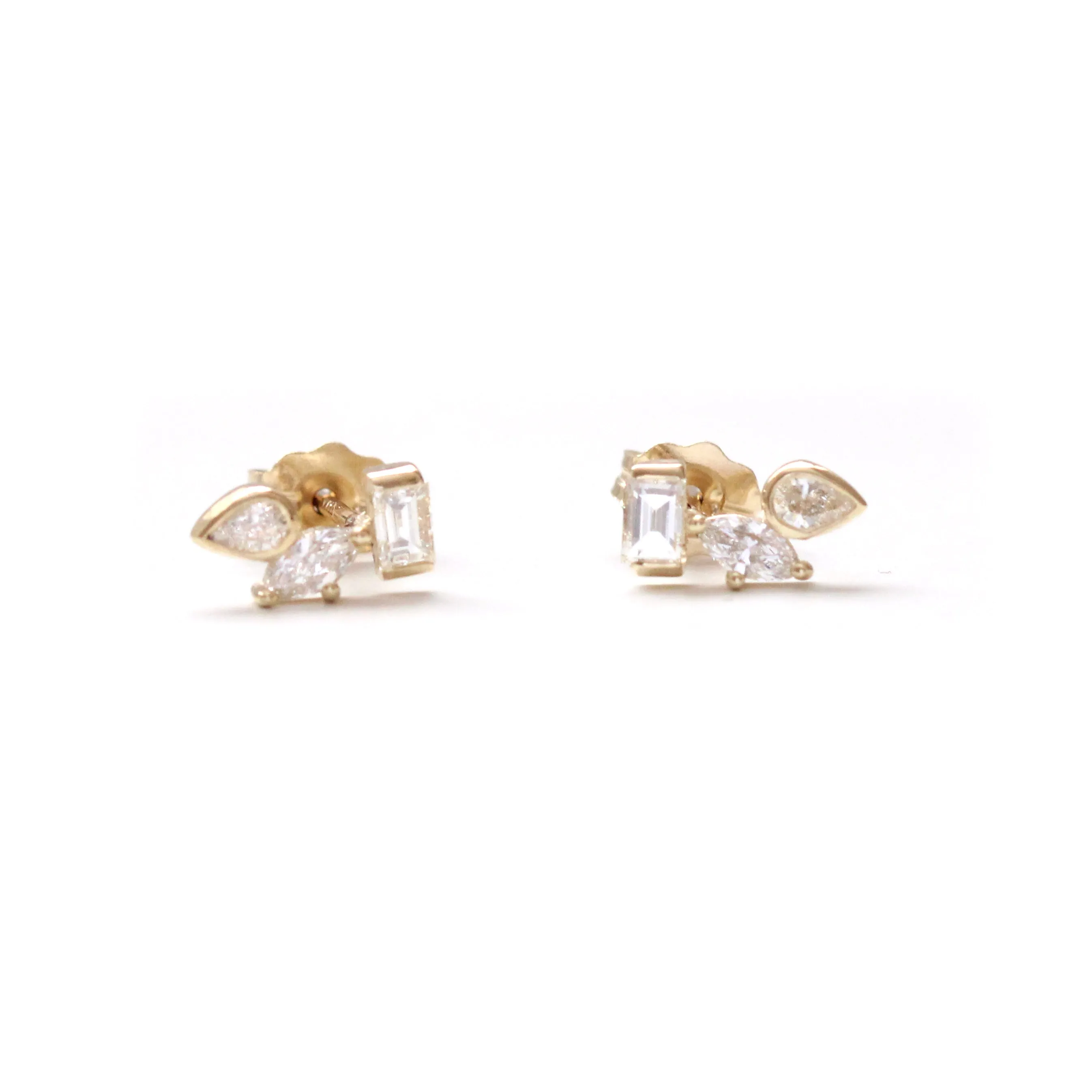 Pear, Marquise   Baguette Diamond Earrings