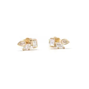 Pear, Marquise   Baguette Diamond Earrings