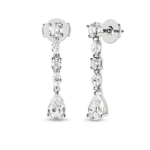 PEAR SHAPED DIAMOND DANGLE EARRINGS