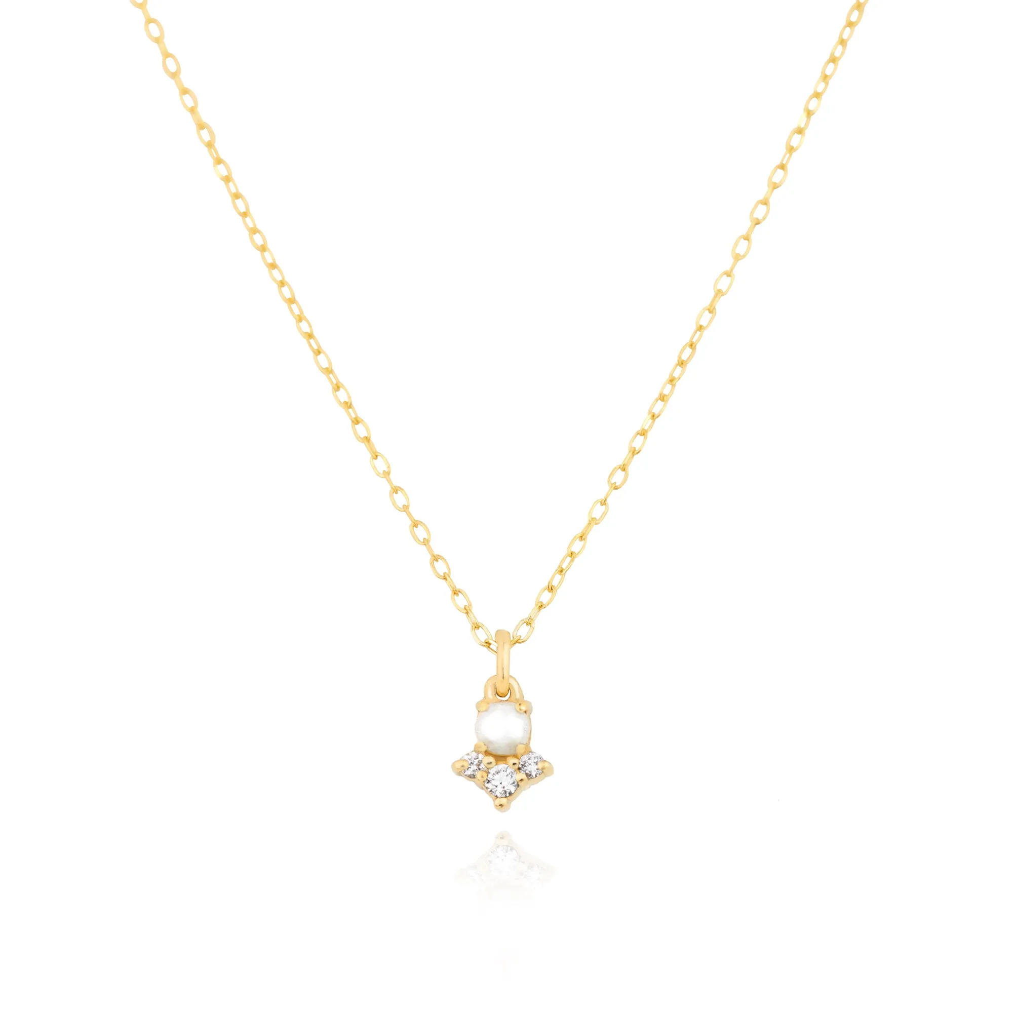 Pearl Diamond Arrow Necklace