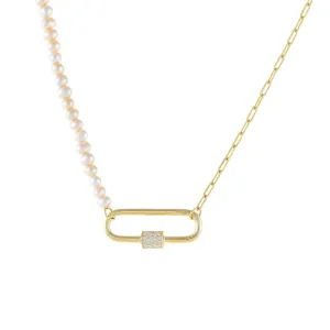 Pearl Link Toggle Necklace