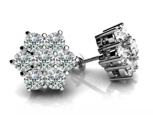 Perfect Petals Diamond Stud Earrings with 0.84 ct.(finished) 2.5mm