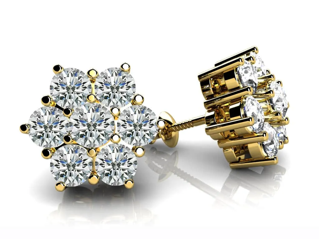 Perfect Petals Diamond Stud Earrings with 0.84 ct.(finished) 2.5mm