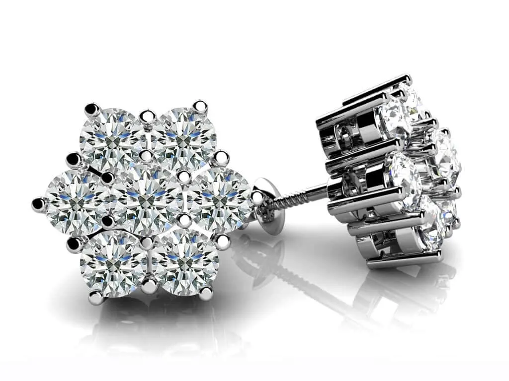 Perfect Petals Diamond Stud Earrings with 0.84 ct.(finished) 2.5mm