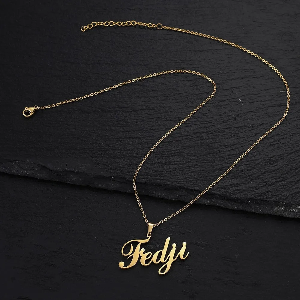 Personalized Two Names Necklace with a underlined heart For Women Men Gold Silver Chain Lovers