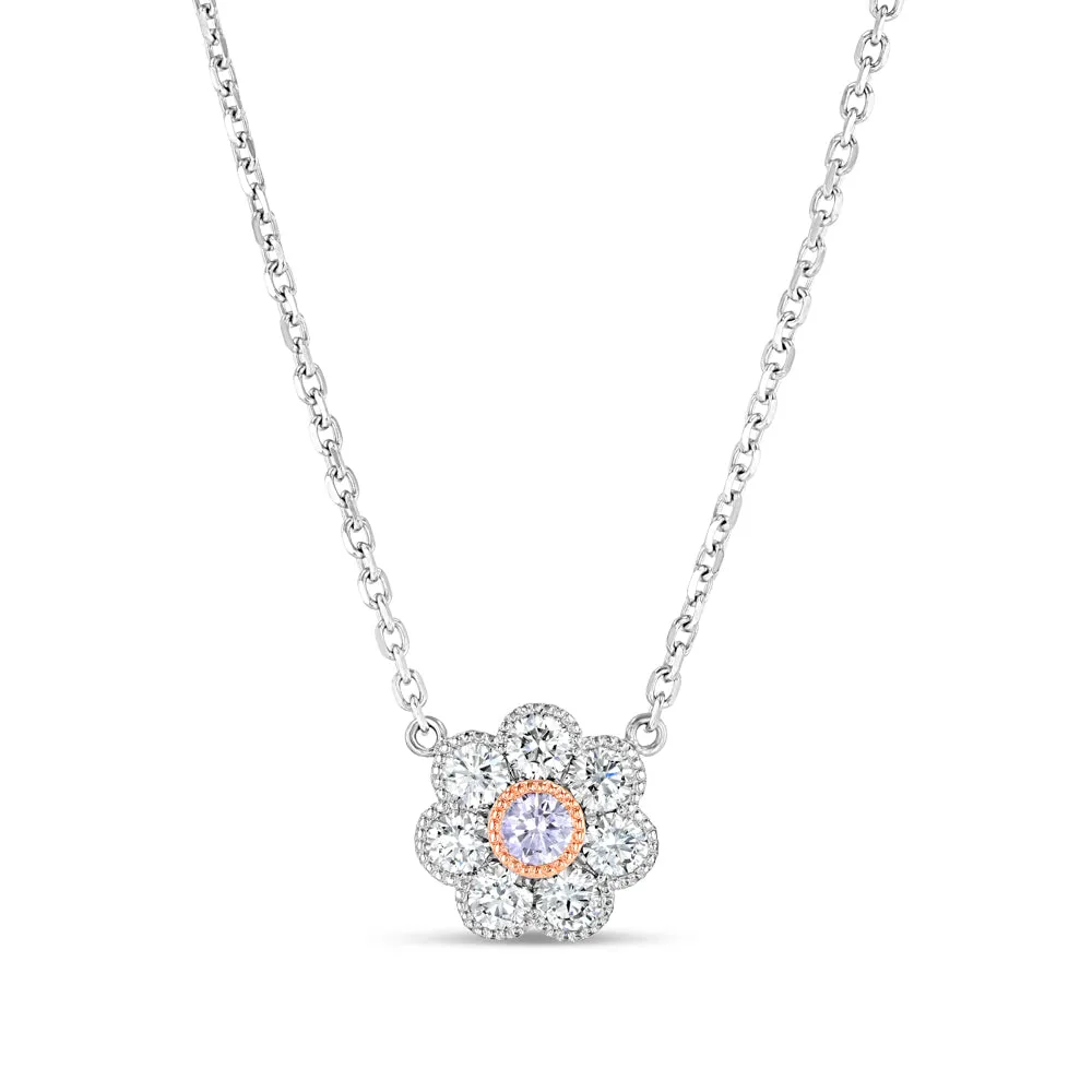 Pink Diamond Camellia Pendant
