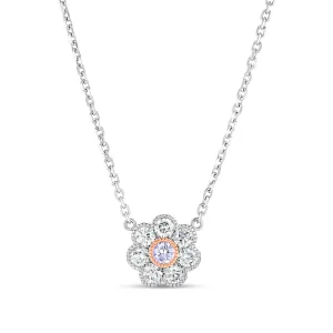 Pink Diamond Camellia Pendant