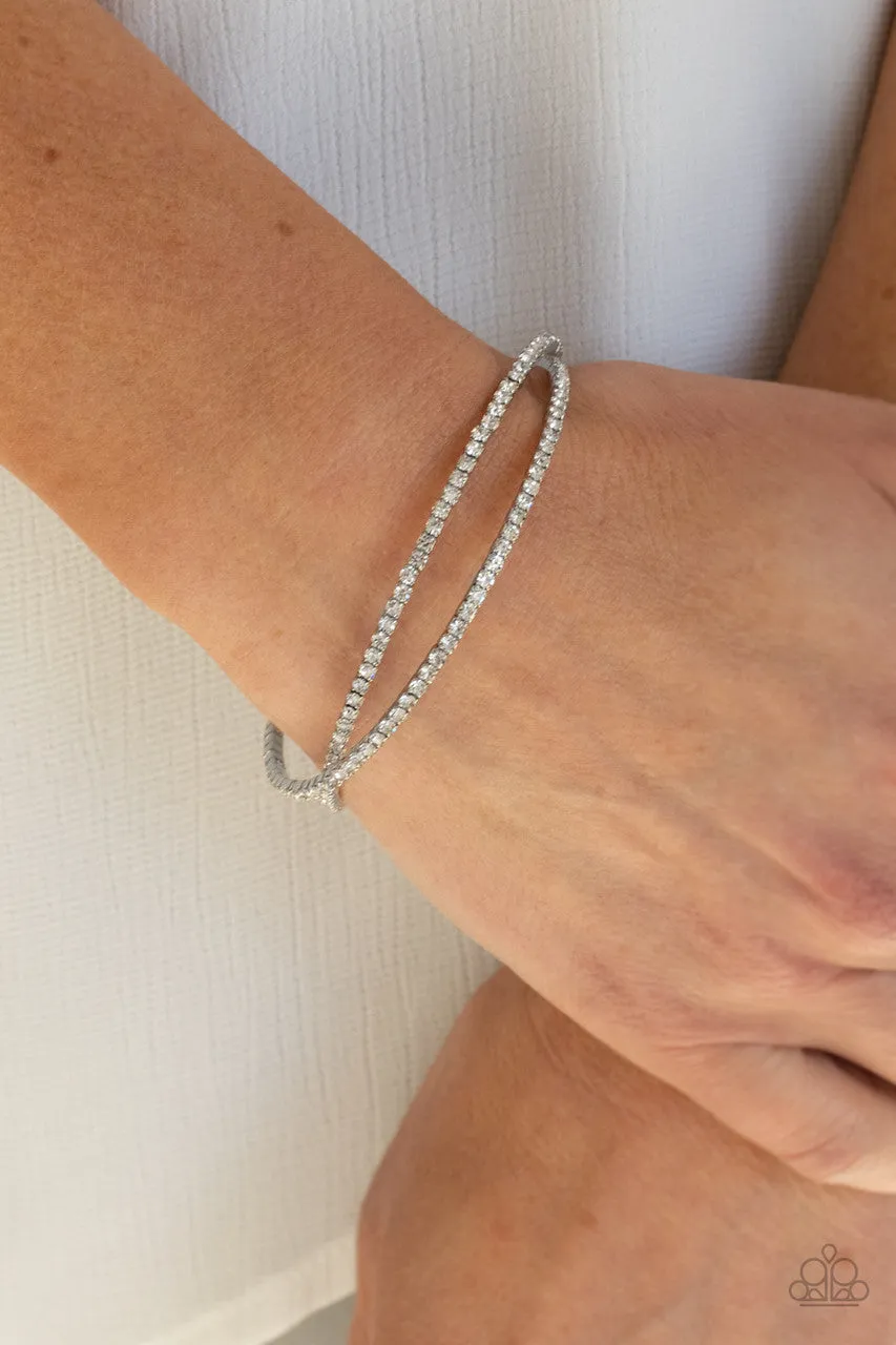 Plus One Status White Paparazzi Bracelet
