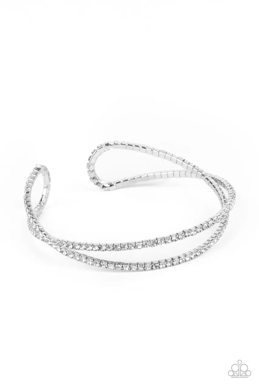 Plus One Status White Paparazzi Bracelet