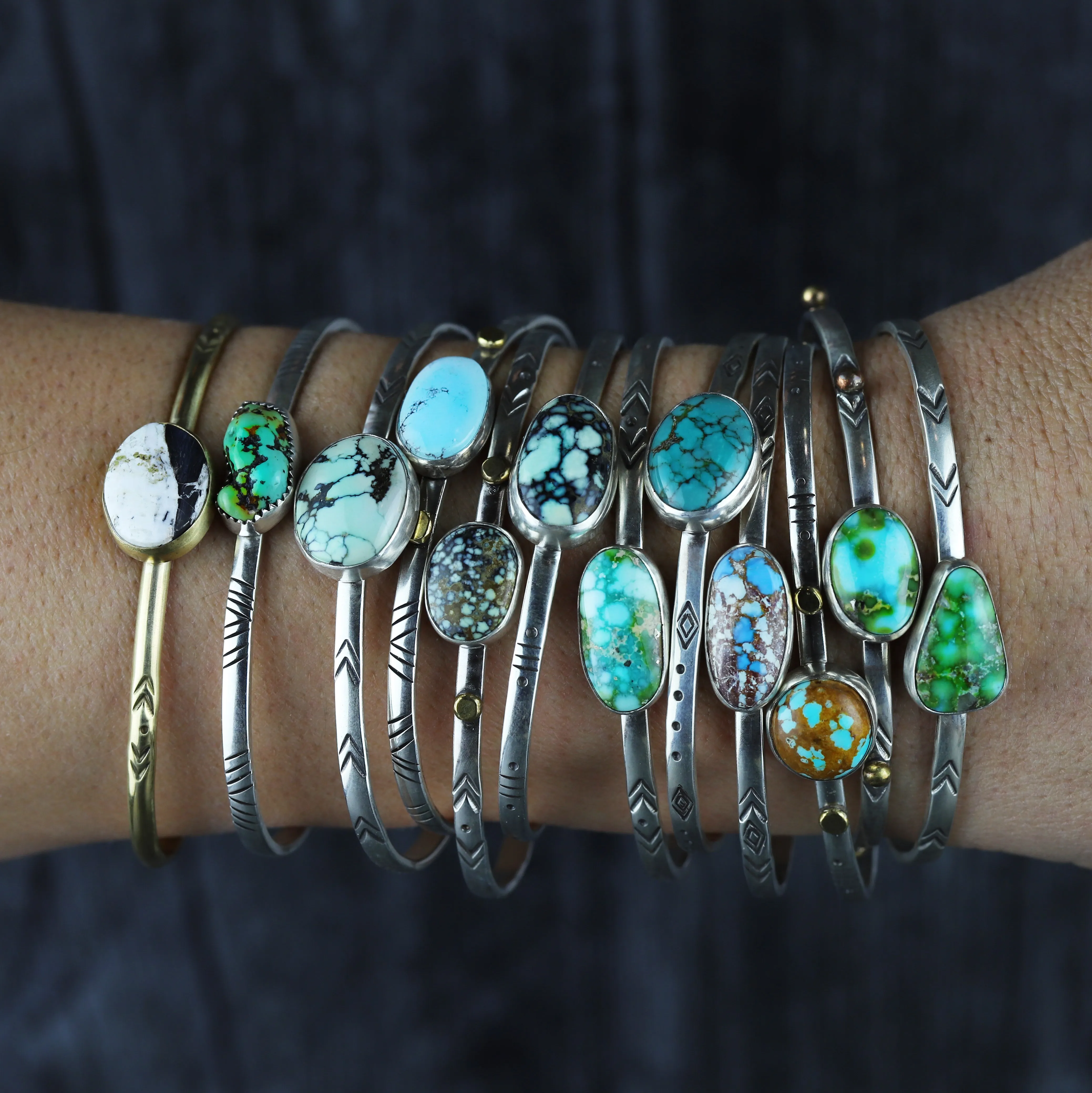 Poseidon Variscite Stacking Cuff No.40