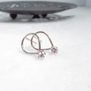 Post Earring Tear Drop White Topaz Choose Your Metal