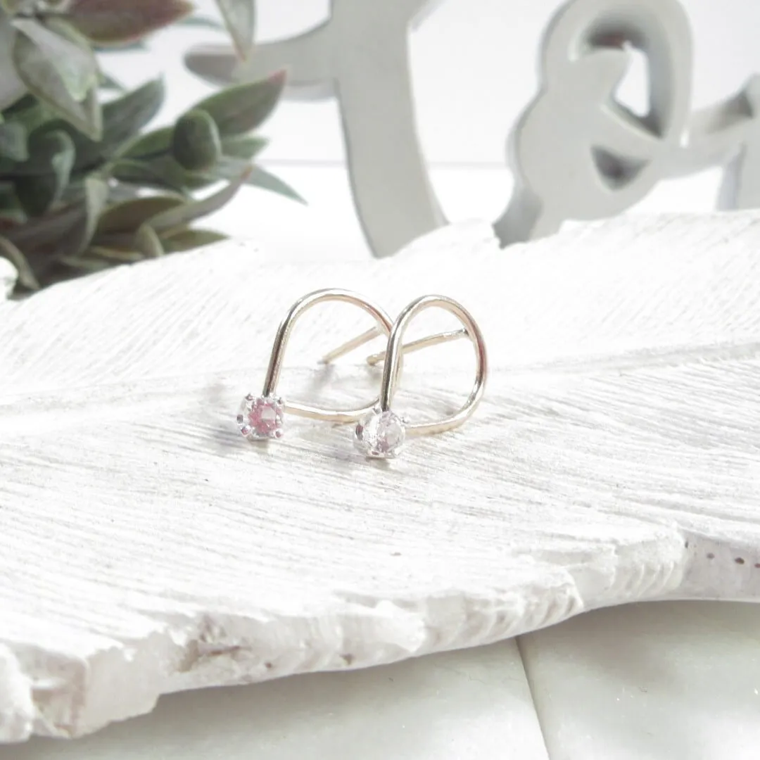 Post Earring Tear Drop White Topaz Choose Your Metal