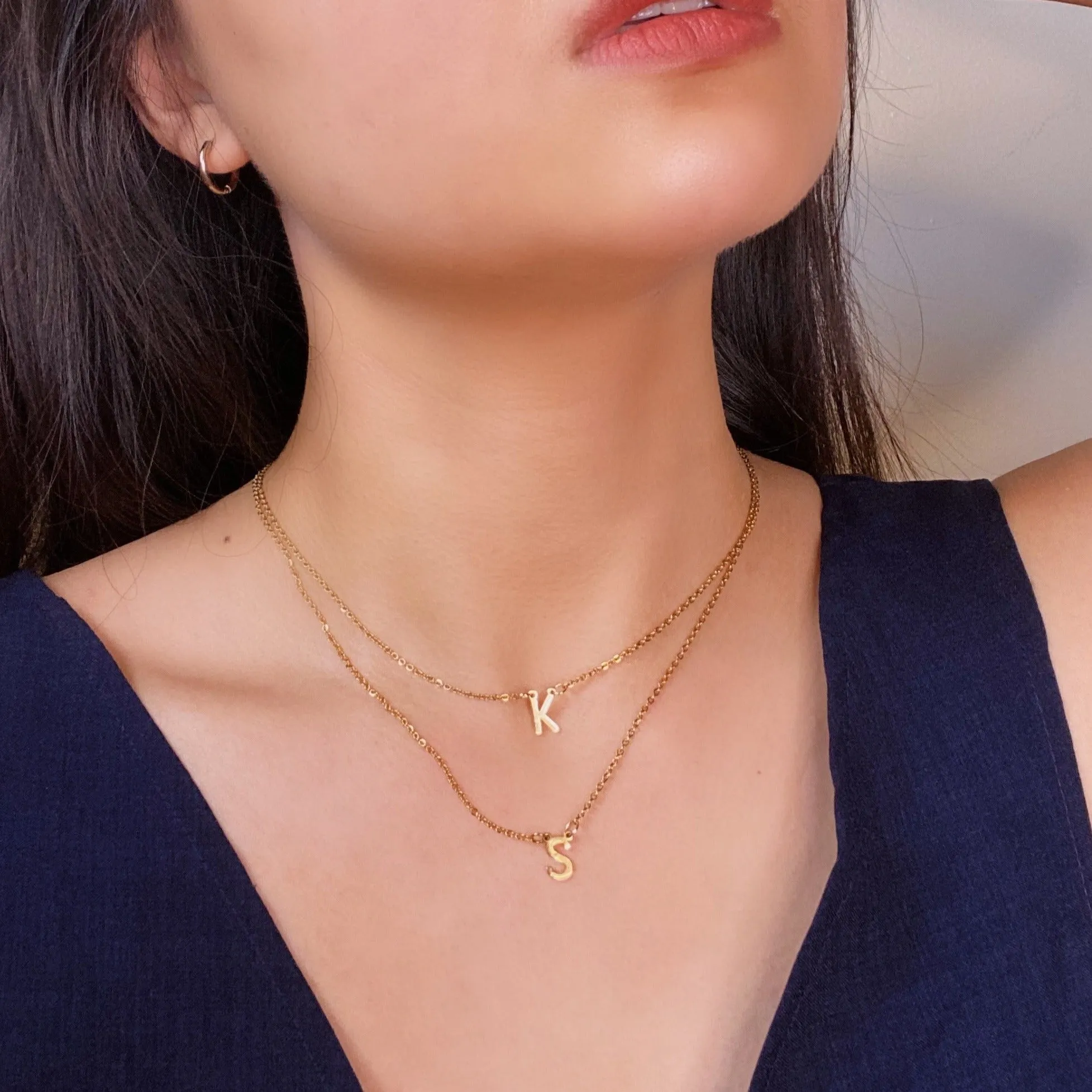*PRE-ORDER Upright Mini Initial Gold Filled Necklace