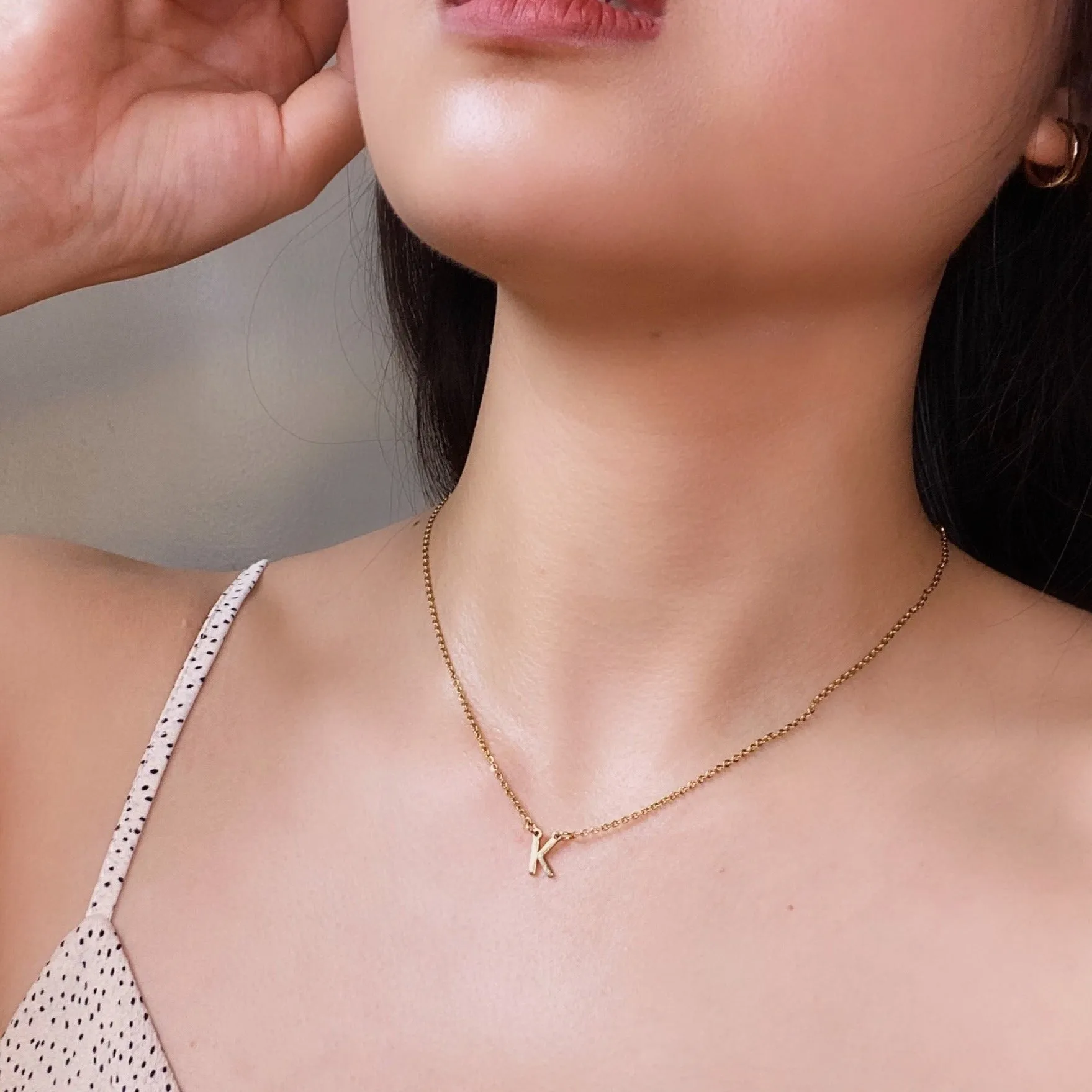 *PRE-ORDER Upright Mini Initial Gold Filled Necklace