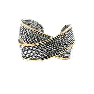 Pre-Owned David Yurman Two-Tone Origami Crossover Cuff