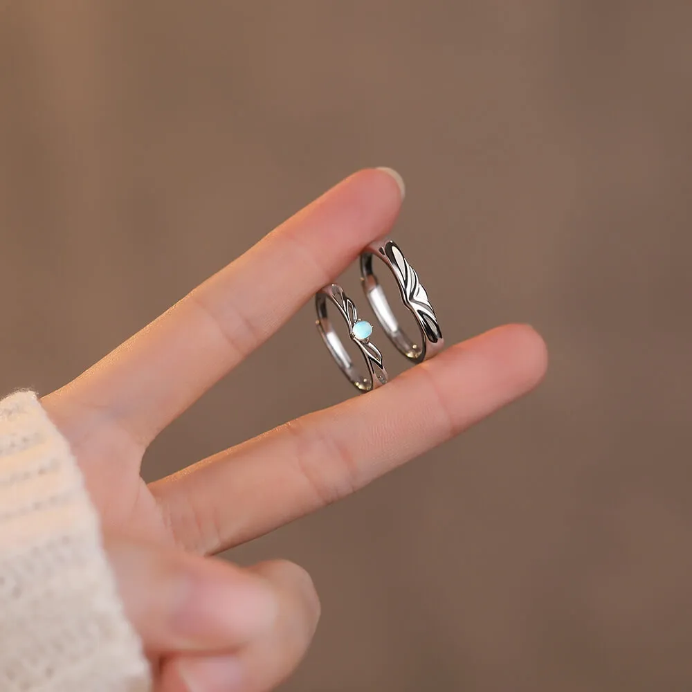 Princess & Knight Moonstone Matching Rings