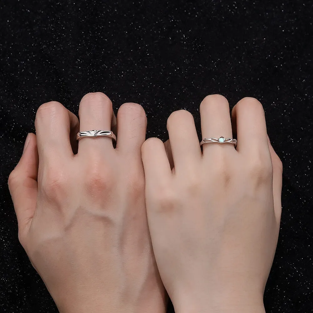 Princess & Knight Moonstone Matching Rings