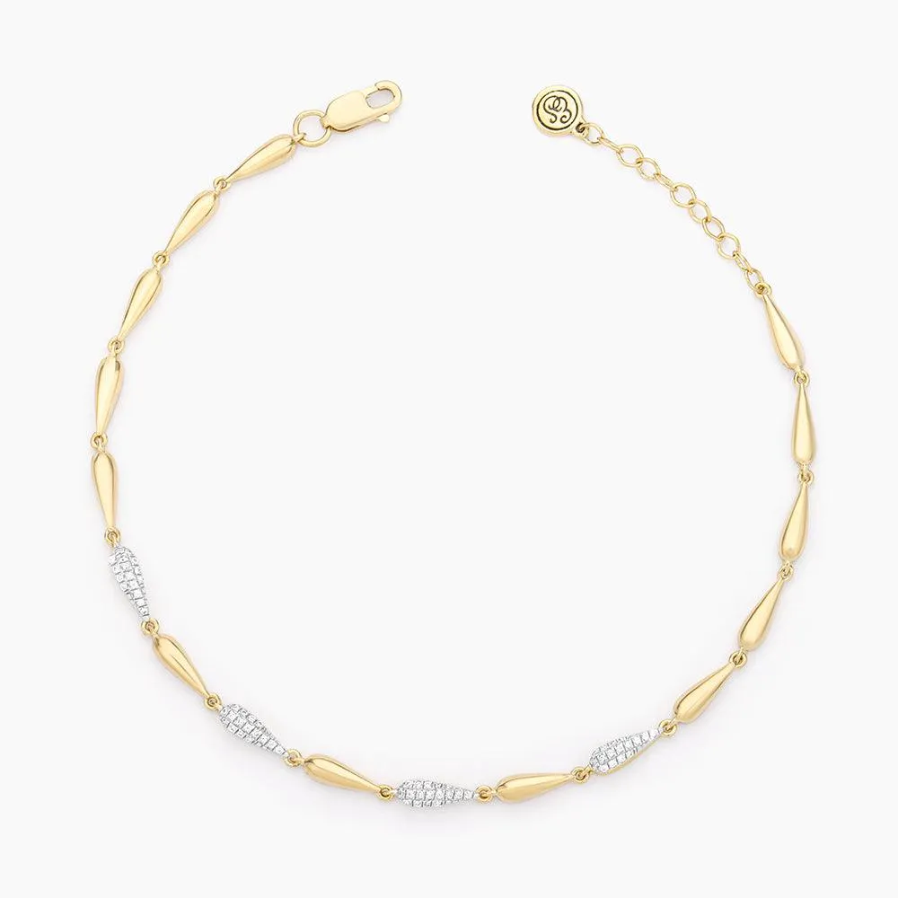 Raindrops Falling Chain Bracelet