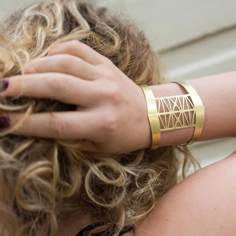 Recast Steel Bridge Cuff Bracelet
