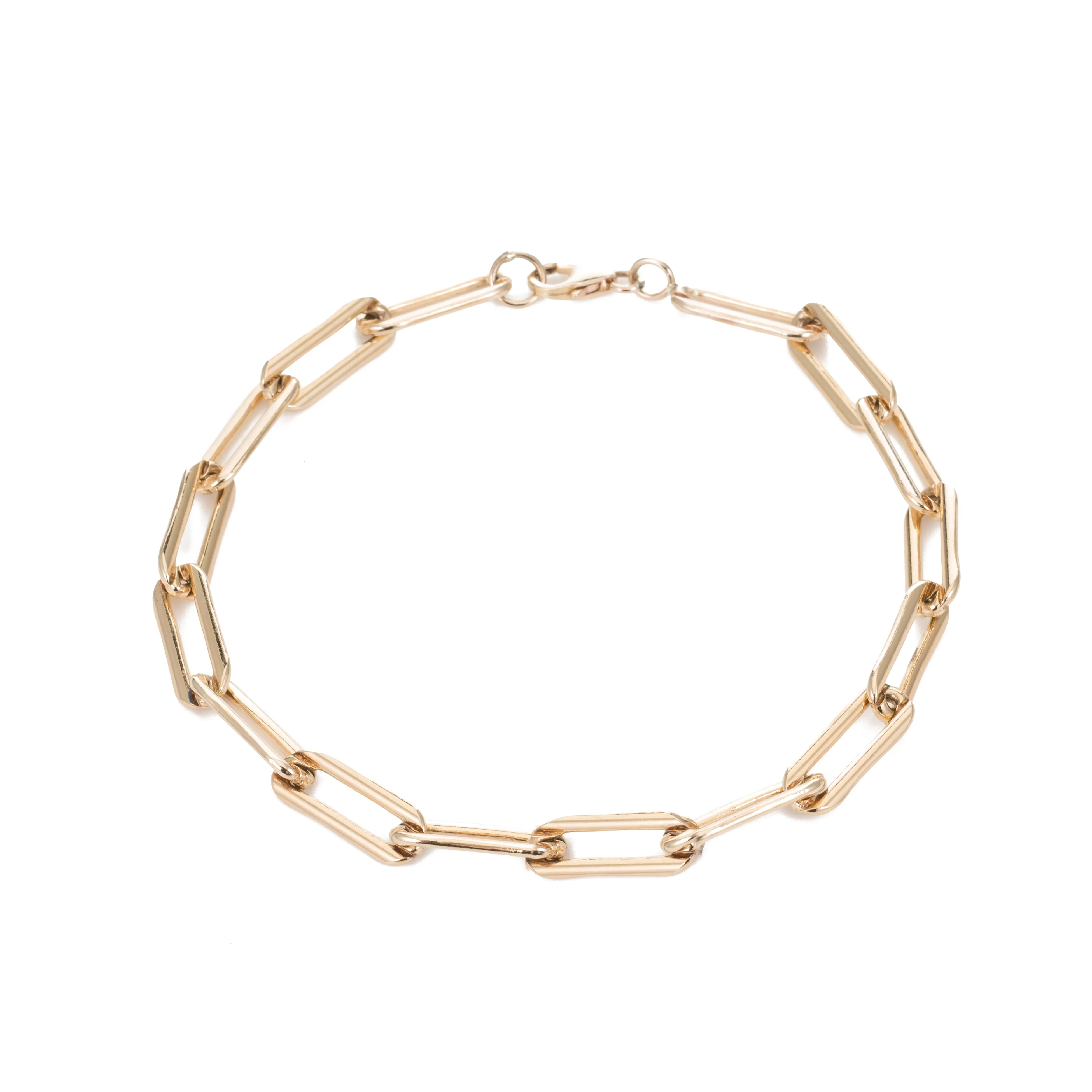 Rectangle Link Chain Bracelet - 14K Gold Filled