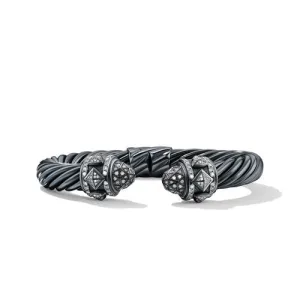 Renaissance Bracelet in Blackened Silver with Pavé Diamonds