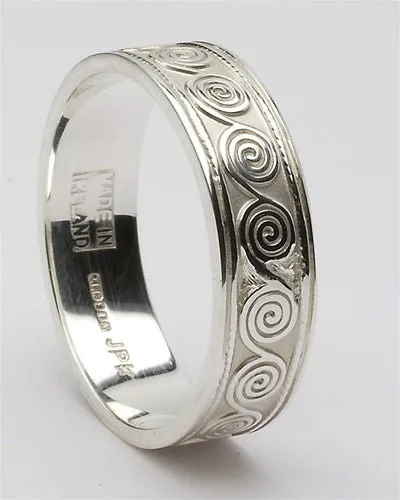 Retired Mens Silver Celtic Wedding Rings MS-WED114