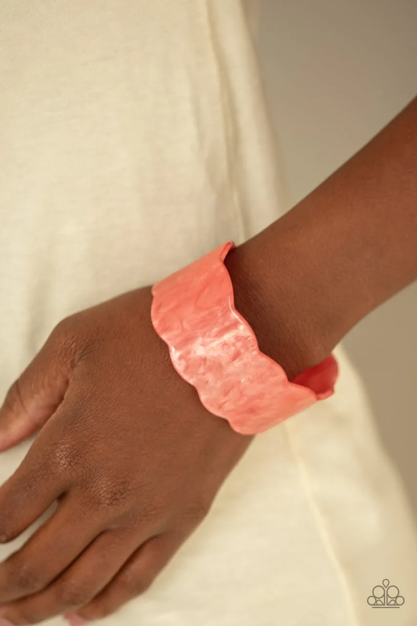 Retro Ruffle Orange Paparazzi Bracelet