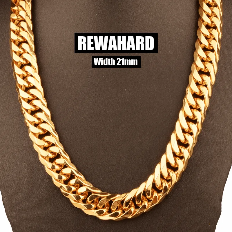 Rewahard - 21mm Super Wide Stainless-Steel Cuban Chains SLIVER