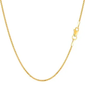 Rich 14K Yellow Gold 20" Wheat Link Chain