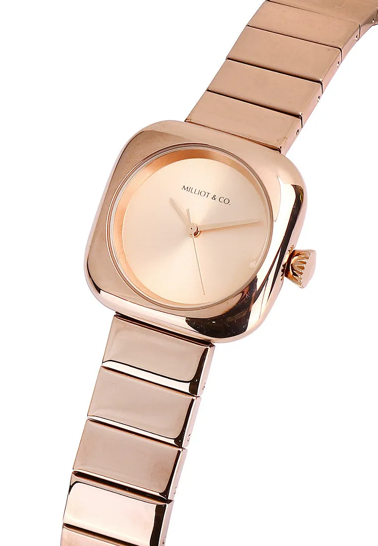 Riley Rose Gold Stainless Steel Analog Watch (Salmon)