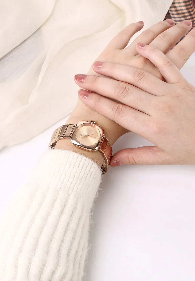 Riley Rose Gold Stainless Steel Analog Watch (Salmon)
