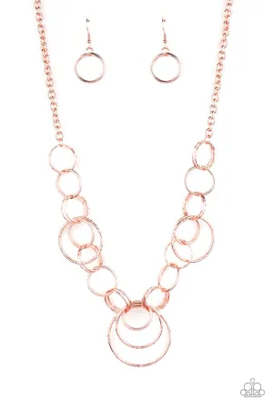 Ringing Relic Rose Gold Paparazzi Necklace