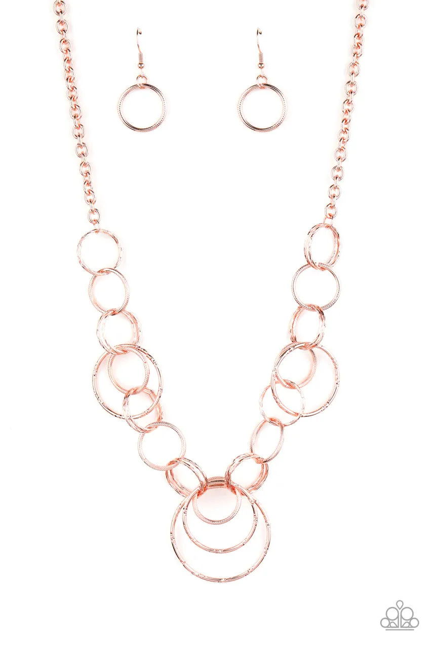 Ringing Relic Rose Gold Paparazzi Necklace