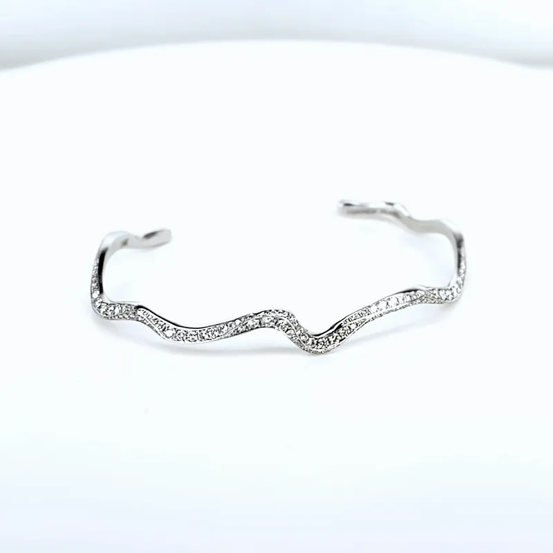 Ripple Cuff Bracelet - Full Pavé
