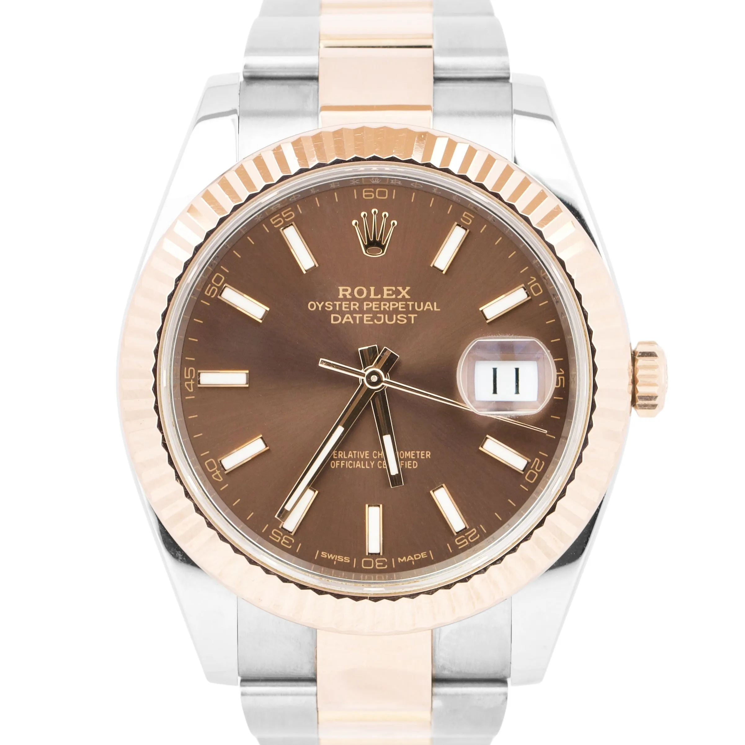 Rolex DateJust 41 Chocolate Two-Tone 18K EVEROSE Gold Oyster 126331 41mm Watch