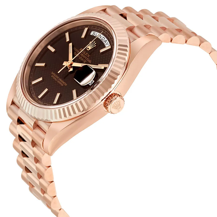 Rolex Day-Date 40 Chocolate Dial 18K Everose Gold President Automatic Men's Watch 228235CHSP