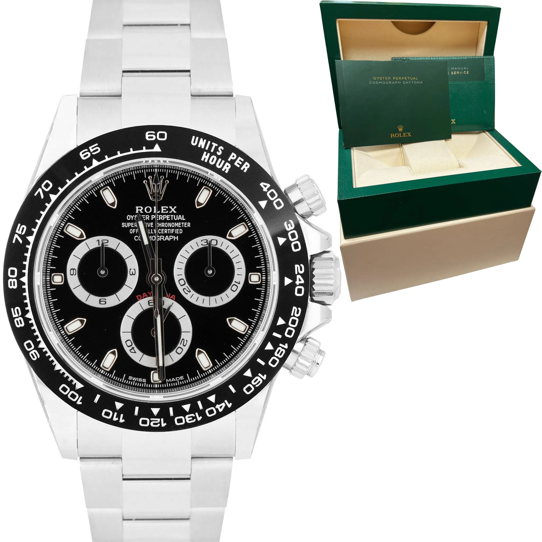 Rolex Daytona Cosmograph Black Stainless Steel Chronograph Watch 116500 LN BOX