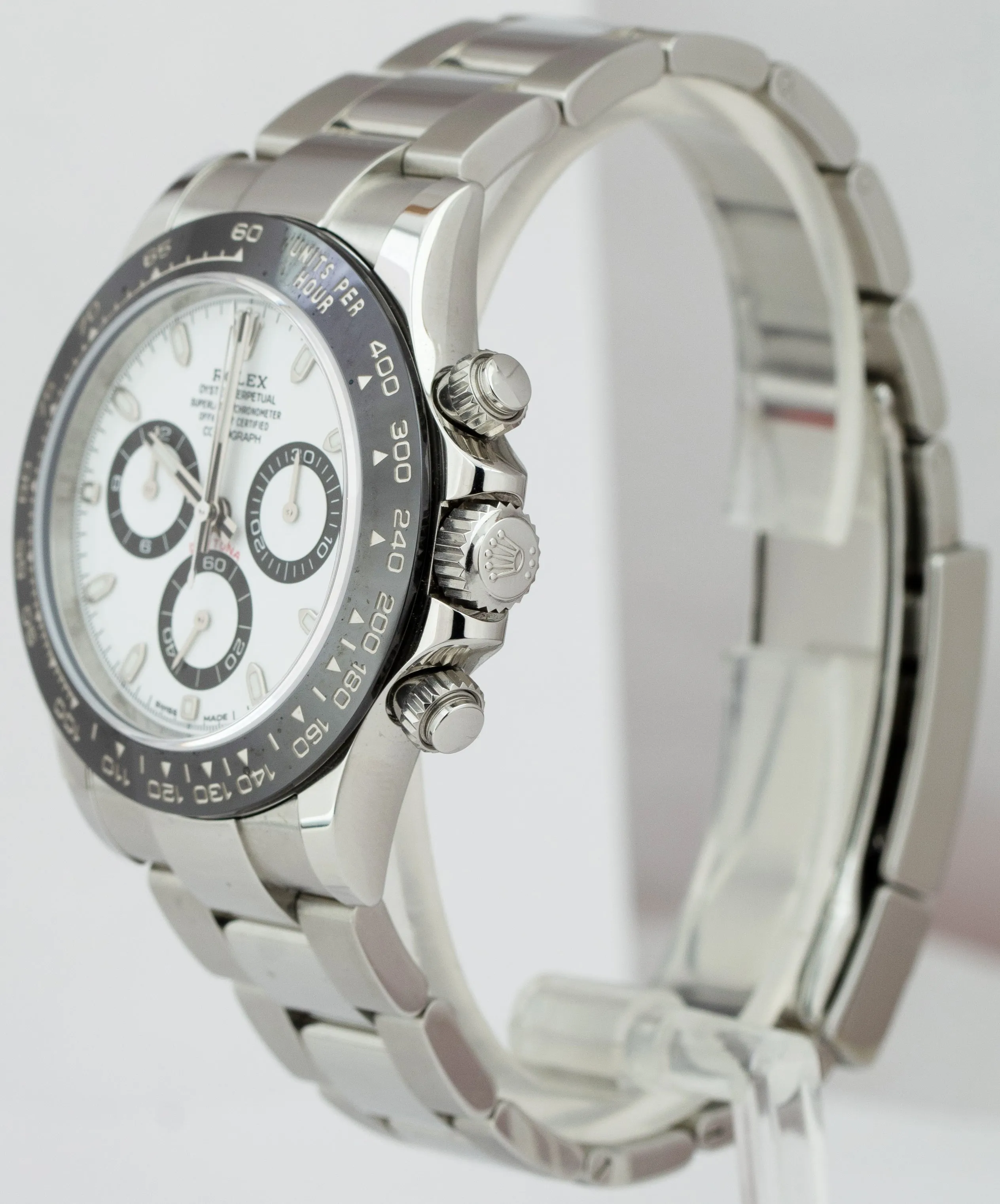 Rolex Daytona Cosmograph PANDA Ceramic White Stainless 40mm Watch 116500 LN