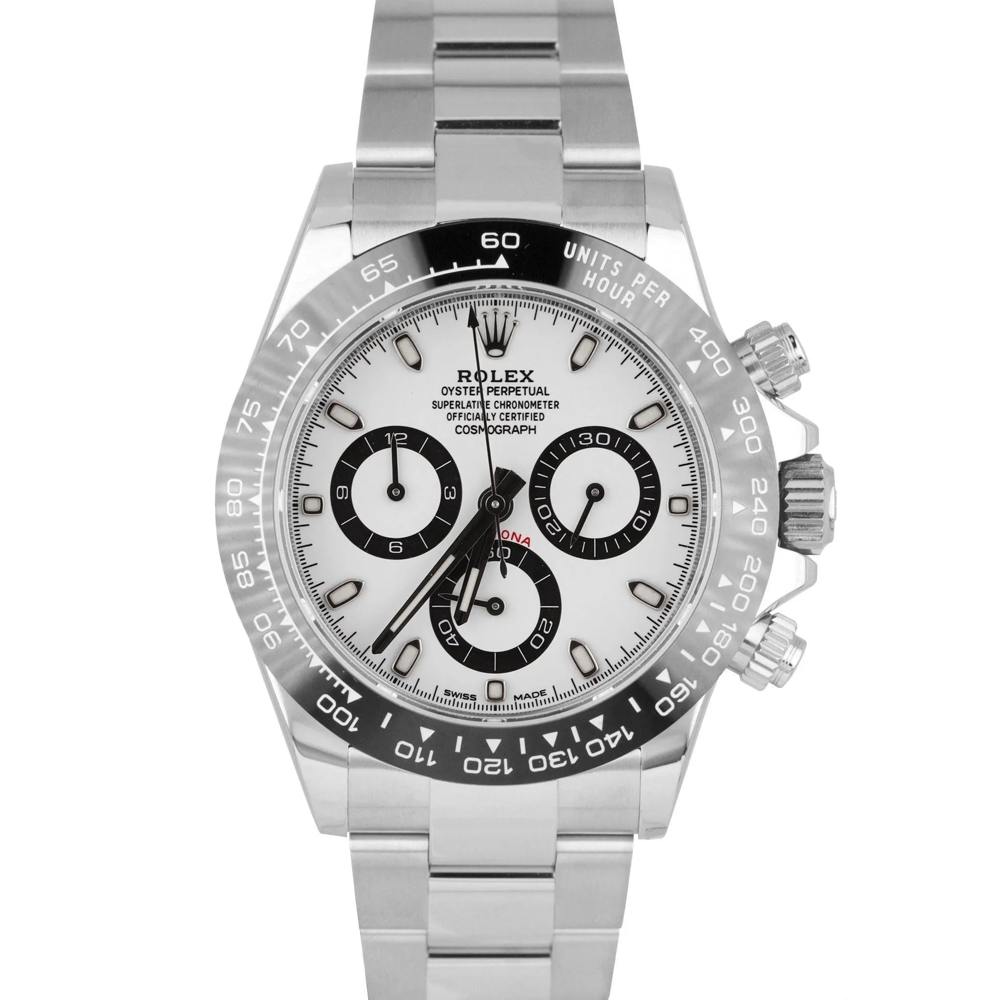 Rolex Daytona Cosmograph PANDA Ceramic White Stainless 40mm Watch 116500 LN