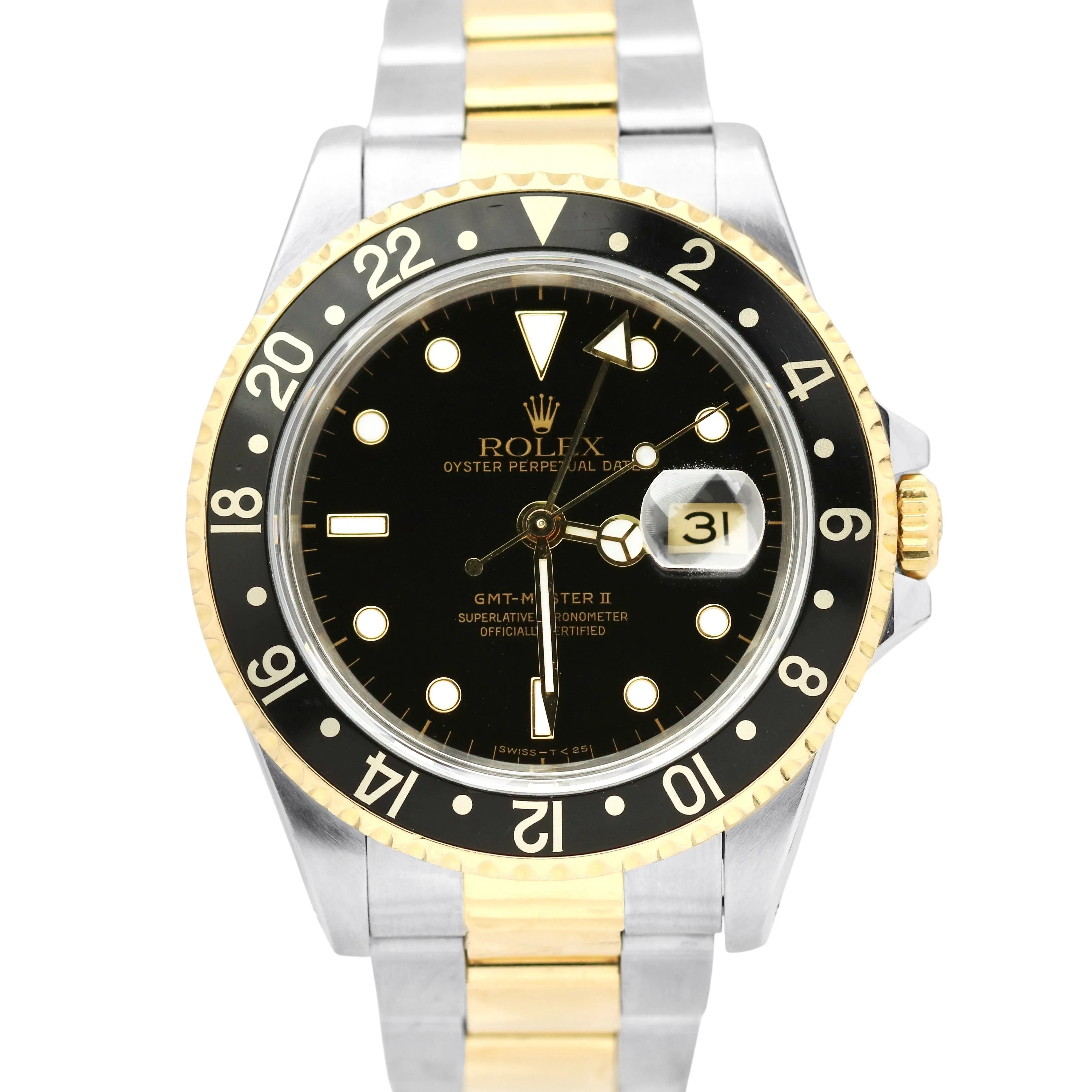 Rolex GMT-Master II 40mm 16713 18K Two-Tone Stainless Oyster 18K Gold Watch