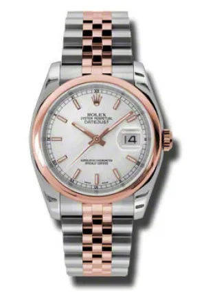 Rolex Oyster Perpetual Datejust 36 Silver Dial Stainless Steel and 18K Everose Gold Jubilee Bracelet Automatic Men's Watch 116201SSJ