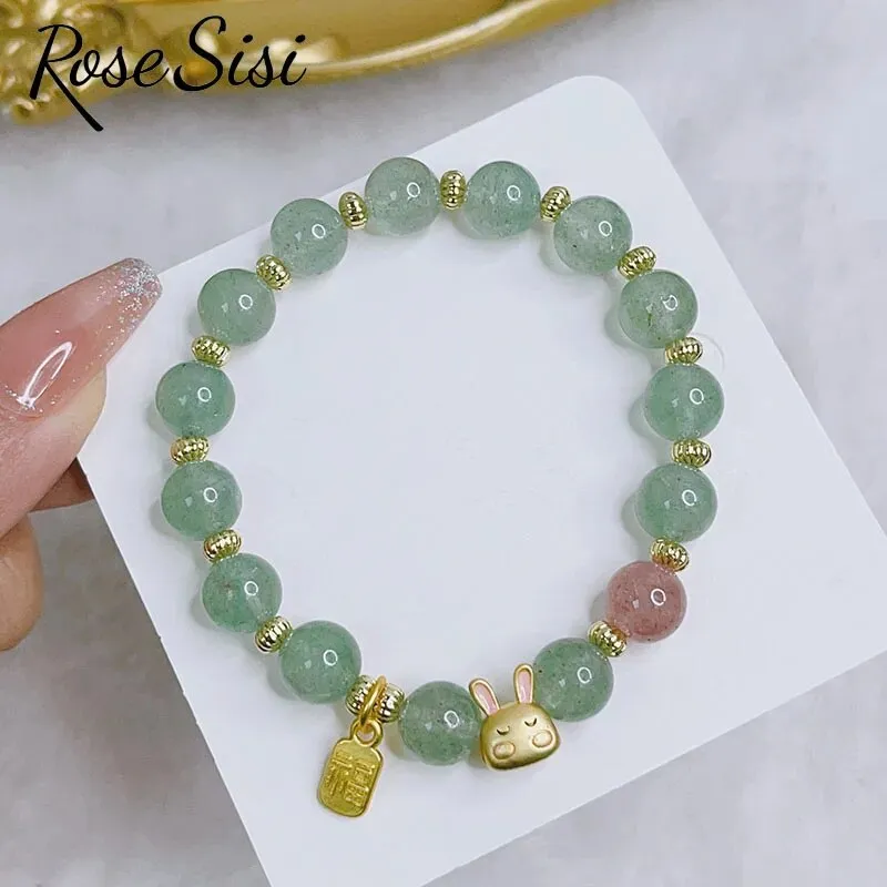 Rose sisi 2023 New Chinese bracelets Jade Rabbit Moon Agate bead temperament Bracelets Female Love Bracelet Jewelry for women