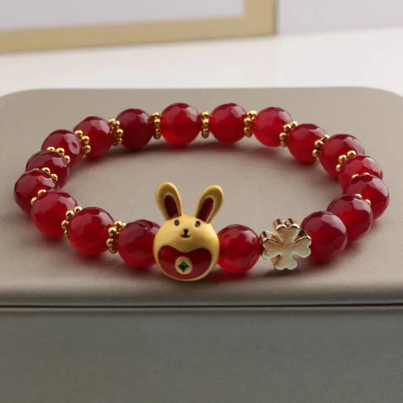 Rose sisi 2023 New Chinese bracelets Jade Rabbit Moon Agate bead temperament Bracelets Female Love Bracelet Jewelry for women
