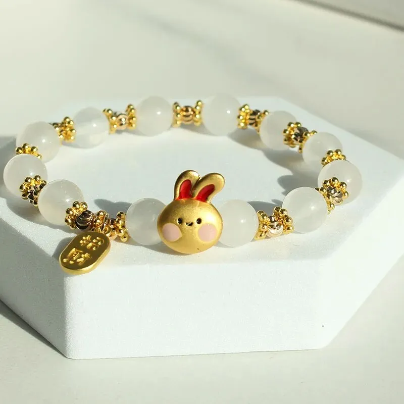 Rose sisi 2023 New Chinese bracelets Jade Rabbit Moon Agate bead temperament Bracelets Female Love Bracelet Jewelry for women