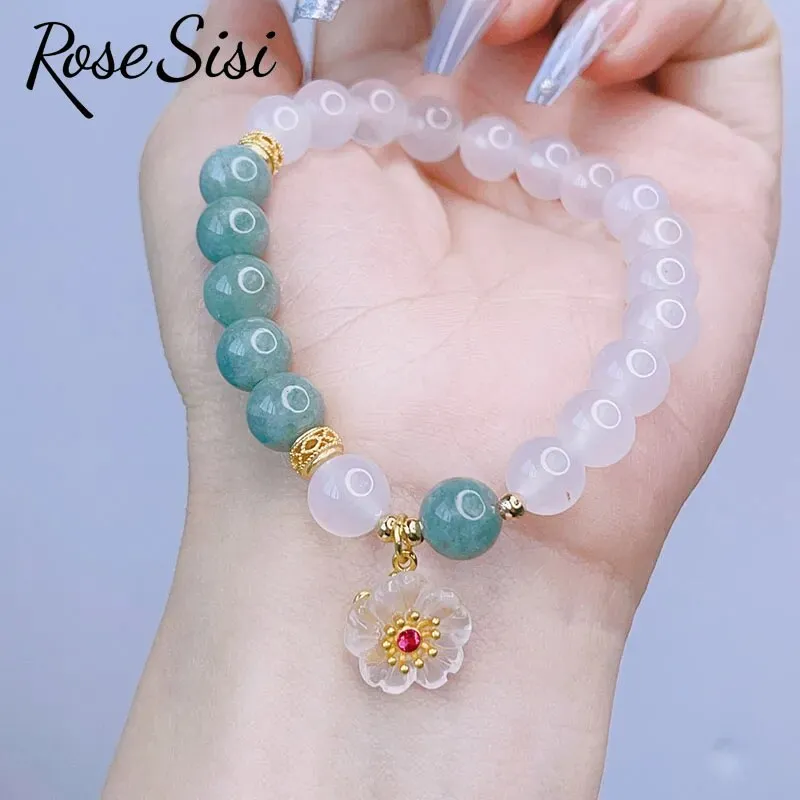 Rose sisi 2023 New Chinese bracelets Jade Rabbit Moon Agate bead temperament Bracelets Female Love Bracelet Jewelry for women