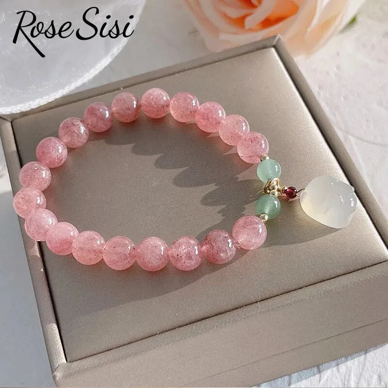 Rose sisi 2023 New Chinese bracelets Jade Rabbit Moon Agate bead temperament Bracelets Female Love Bracelet Jewelry for women