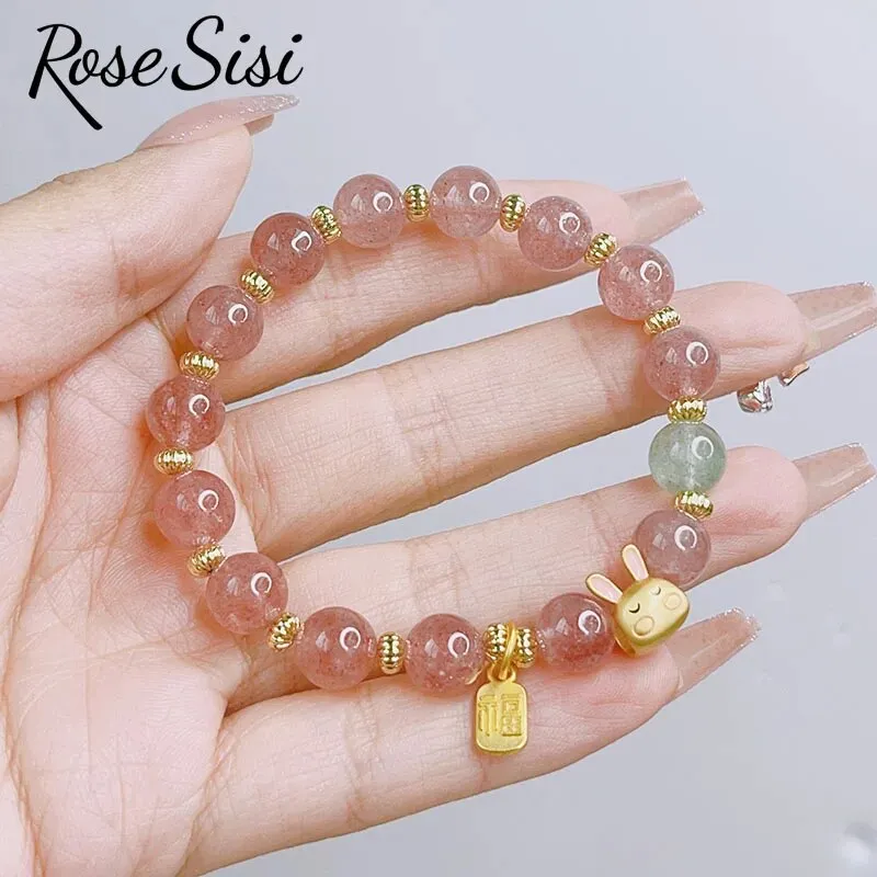 Rose sisi 2023 New Chinese bracelets Jade Rabbit Moon Agate bead temperament Bracelets Female Love Bracelet Jewelry for women