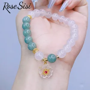 Rose sisi 2023 New Chinese bracelets Jade Rabbit Moon Agate bead temperament Bracelets Female Love Bracelet Jewelry for women