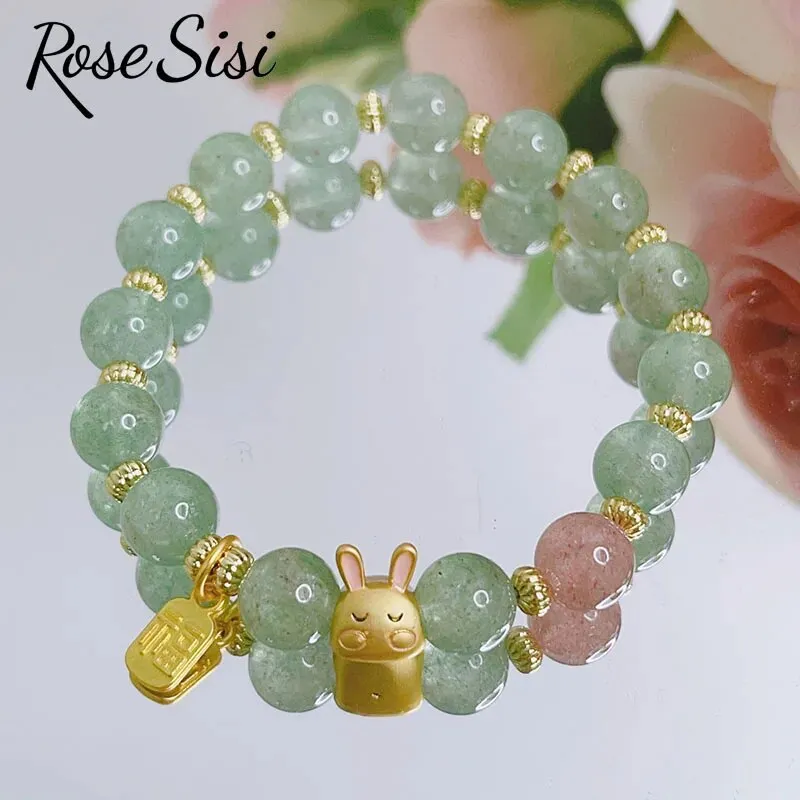 Rose sisi 2023 New Chinese bracelets Jade Rabbit Moon Agate bead temperament Bracelets Female Love Bracelet Jewelry for women